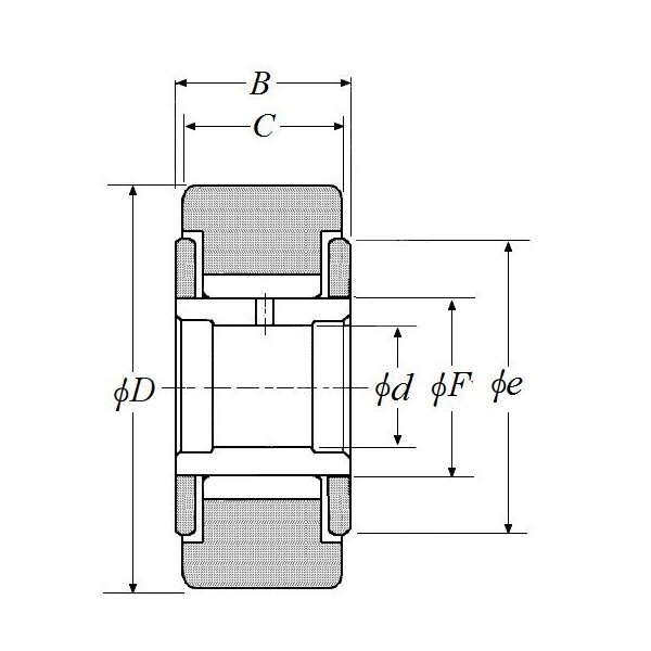 NTN NATV20X, Yoke Type Track Nrb W Ir  Flat Roller, 20 Mm Id X 47 Mm Od X 25 Mm W